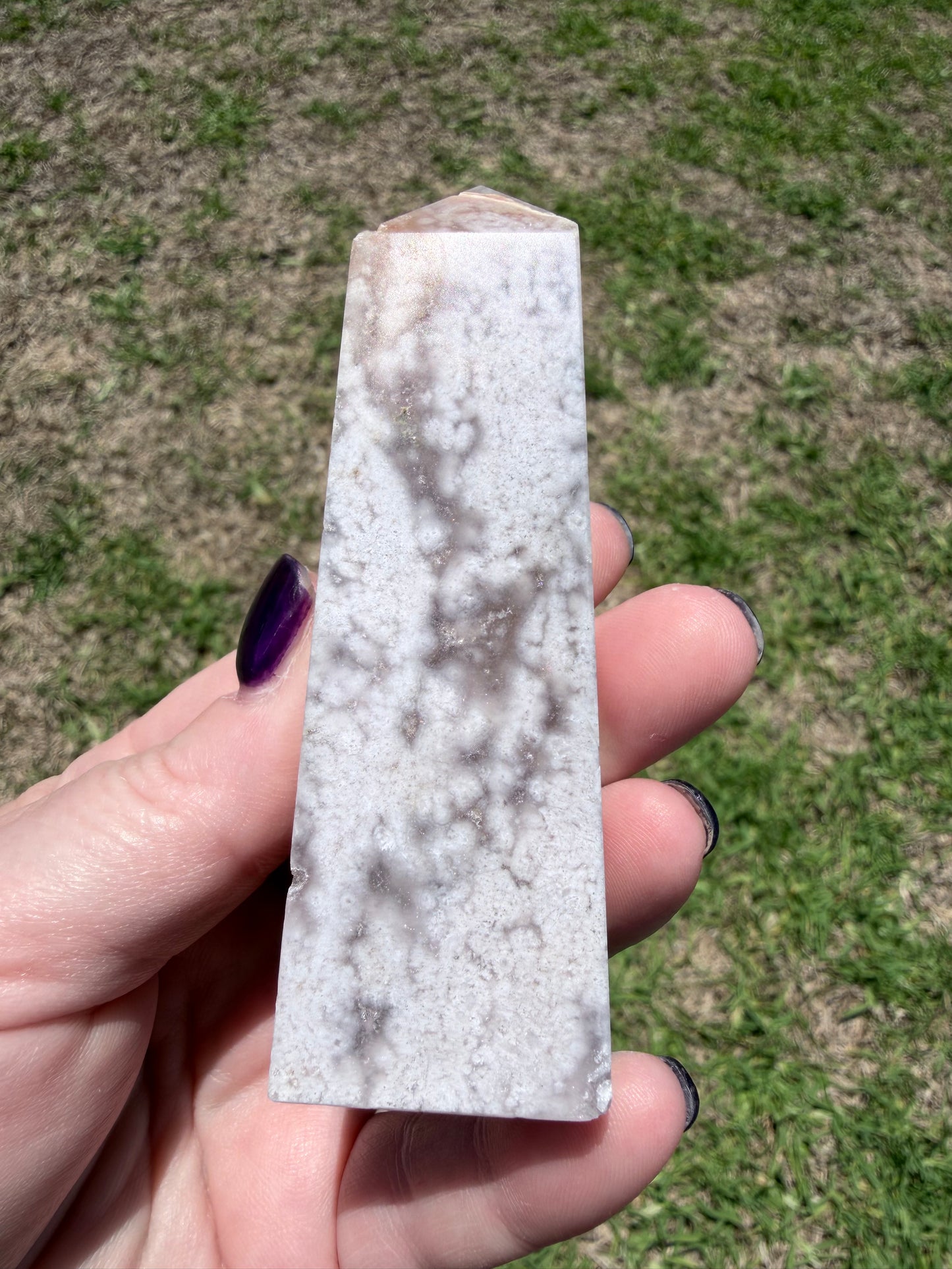 Flower Agate Tower  9.2 × 3 cm | 127 g