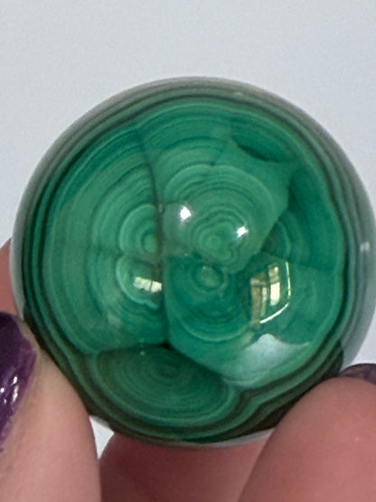Malachite Sphere Premium– Exceptional Banding | Madagascar 3.5cm -