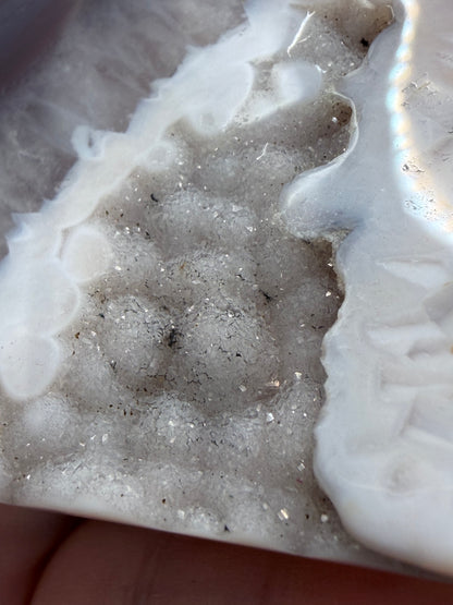 Druzy Agate Cat Geode — 156g | 9.2 x 9.1cm