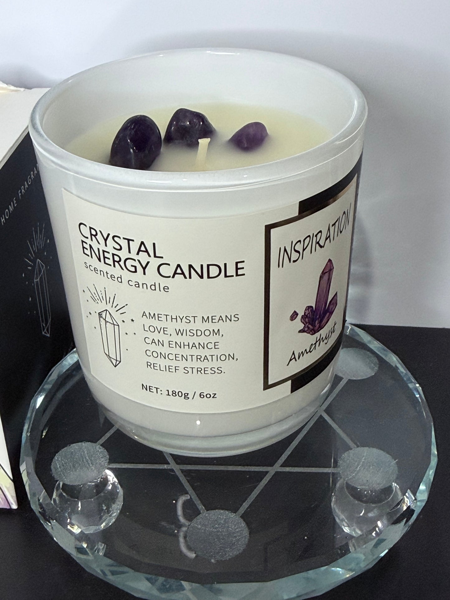 Inspiration Crystal Energy Candle – Amethyst | 180g