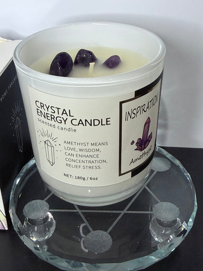 Inspiration Crystal Energy Candle – Amethyst | 180g
