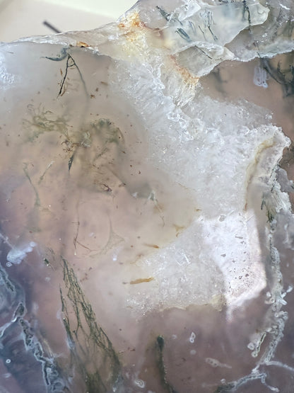 Moss Agate Slab on Stand