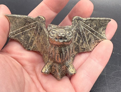 Pyrite Crystal Bat on Stand