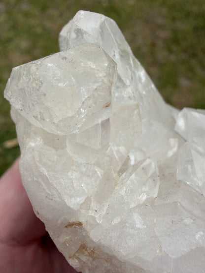 Clear Quartz Cluster on Stand (Brazil) – 308g | 14 × 6cm