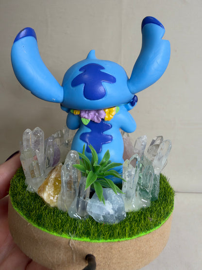 Stitch Crystal Garden USB Lamp – Approx. 11 cm Base