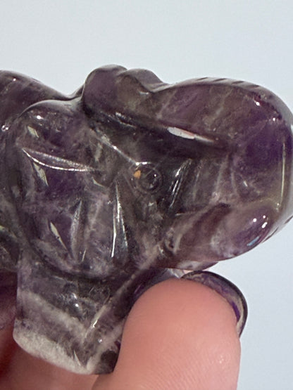 Amethyst Elephant Carving – 5cm