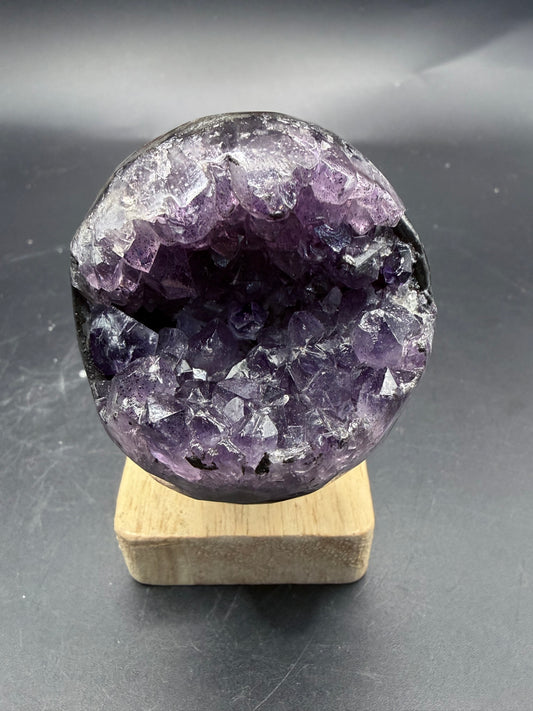 Amethyst Geode Sphere – A Grade (Rare Green Banding) B