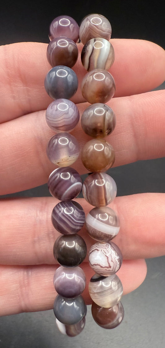 Botswana Agate 8mm Bracelet - Crystal wonderland By Lisa