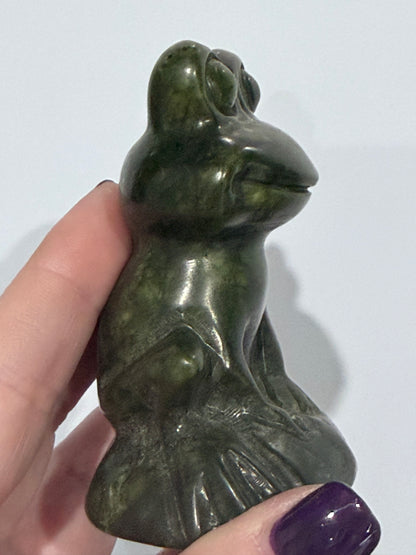 Serpentine Frog Carving