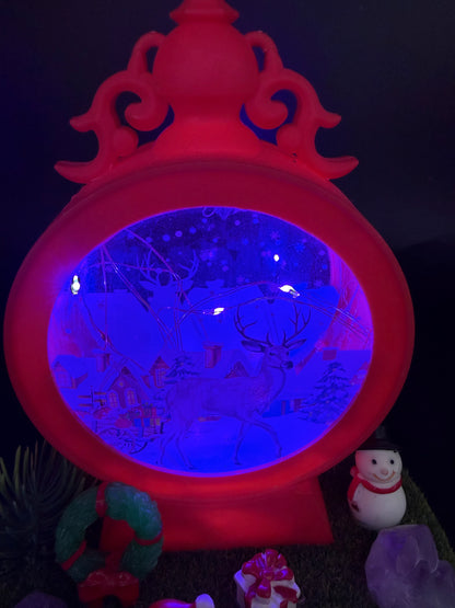 Christmas Lamp – Festive Reindeer Village Scene
