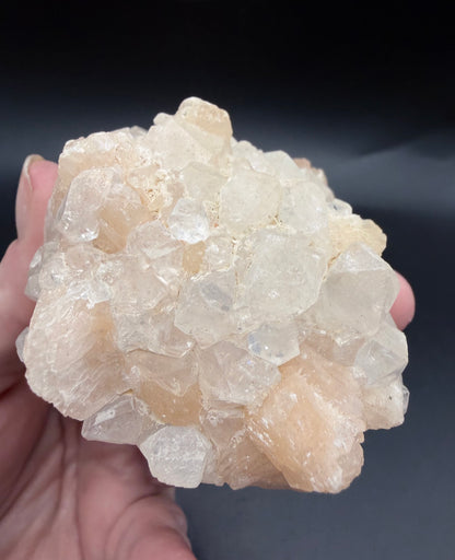 Apophyllite with Peach Stilbite Crystal Cluster
