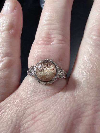 Natural Garden Quartz Ring | Adjustable Crystal Ring