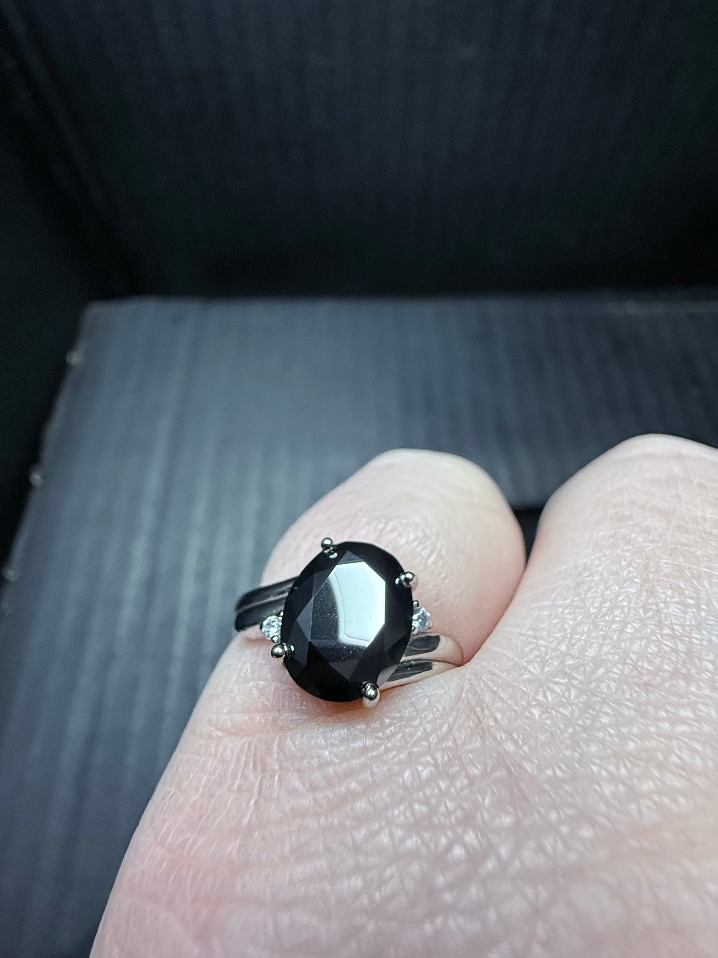 Black Moissonite Diamond Ring