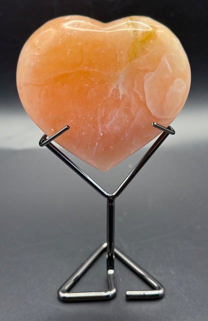 Orange Calcite Heart with Stand