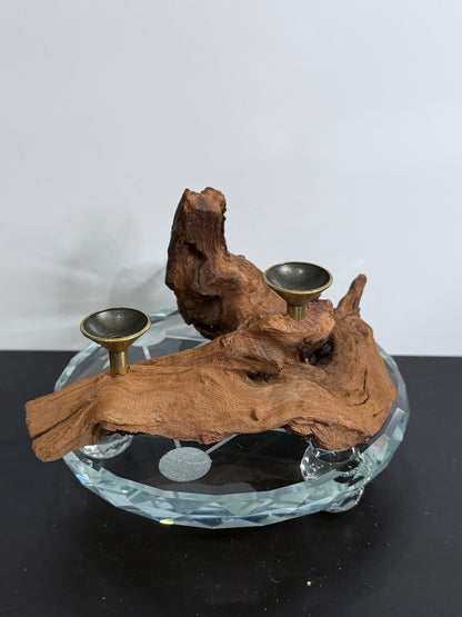 Natural Driftwood Double Sphere Stand 
(Spheres not included)