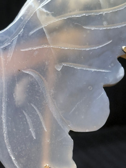 Grey chalcedony Butterfly on stand
