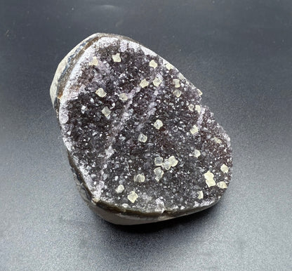 Red Amethyst with Calcite Cubes