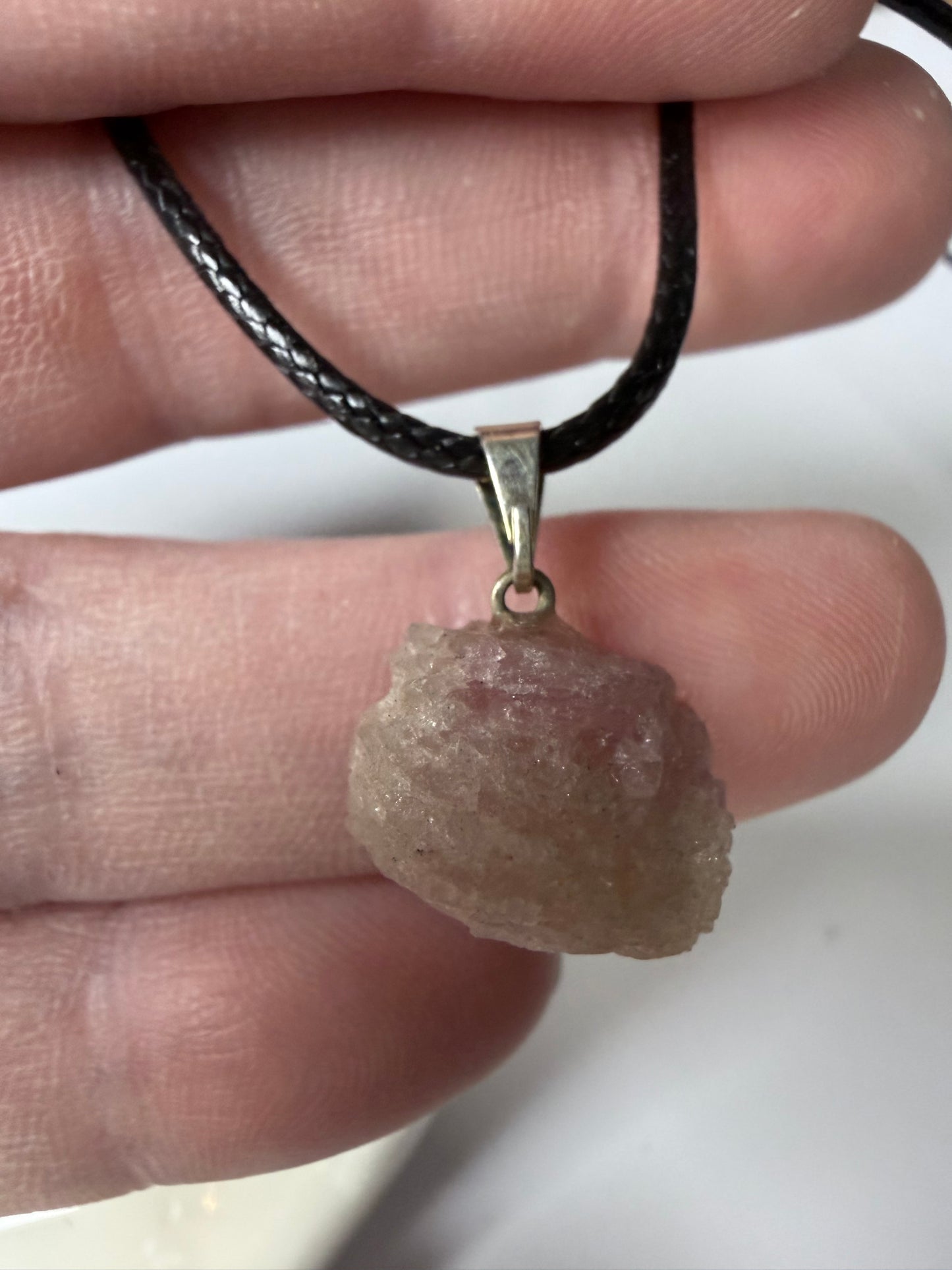 Pink Tourmaline Raw Pendant Necklace