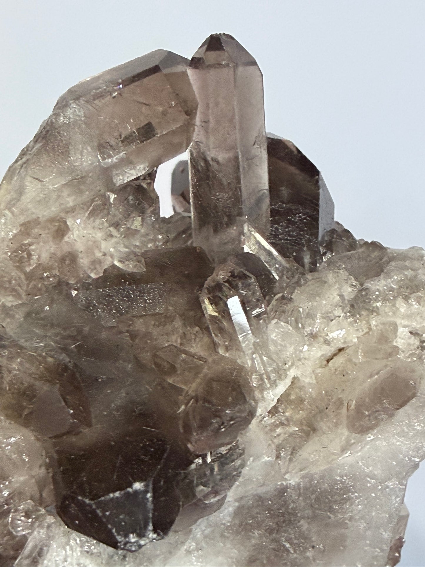 Smoky Quartz Crystal Cluster on Milky Quartz Matrix 214g | Natural Brazilian