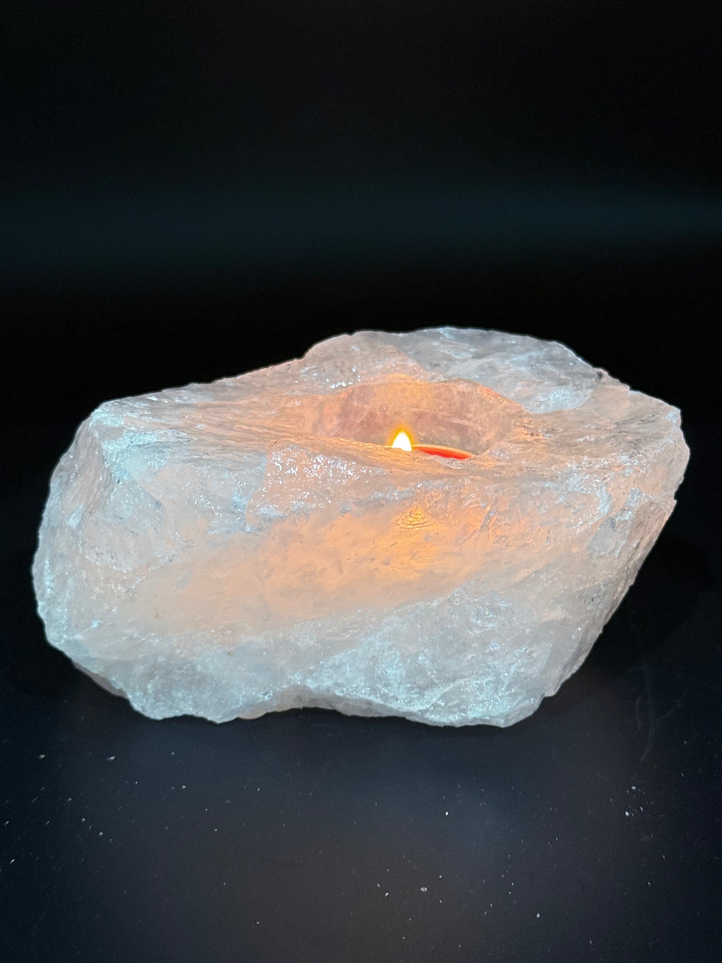 Clear Quartz Candle Holder