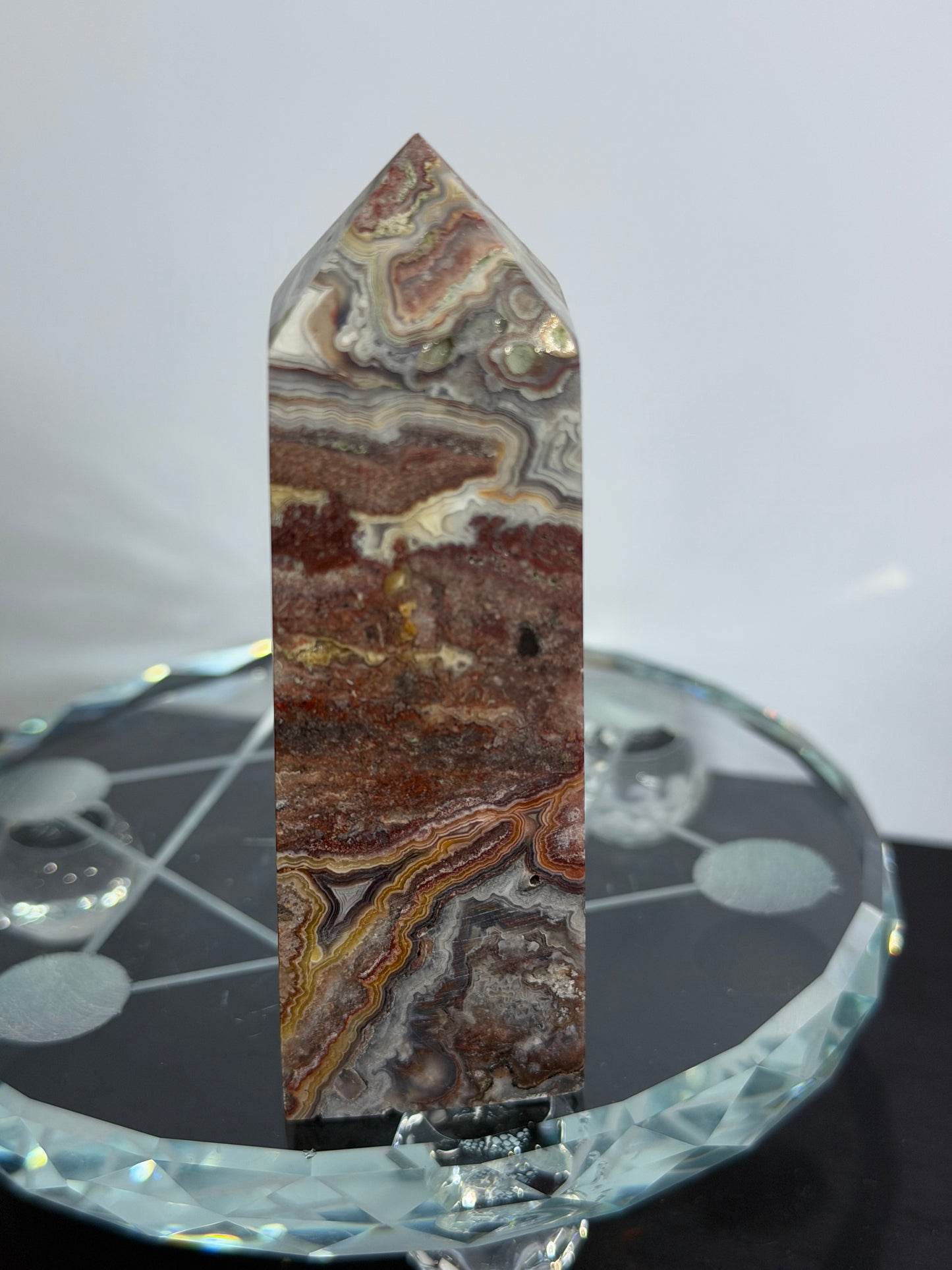 Mexican Crazy Lace Agate Tower – C