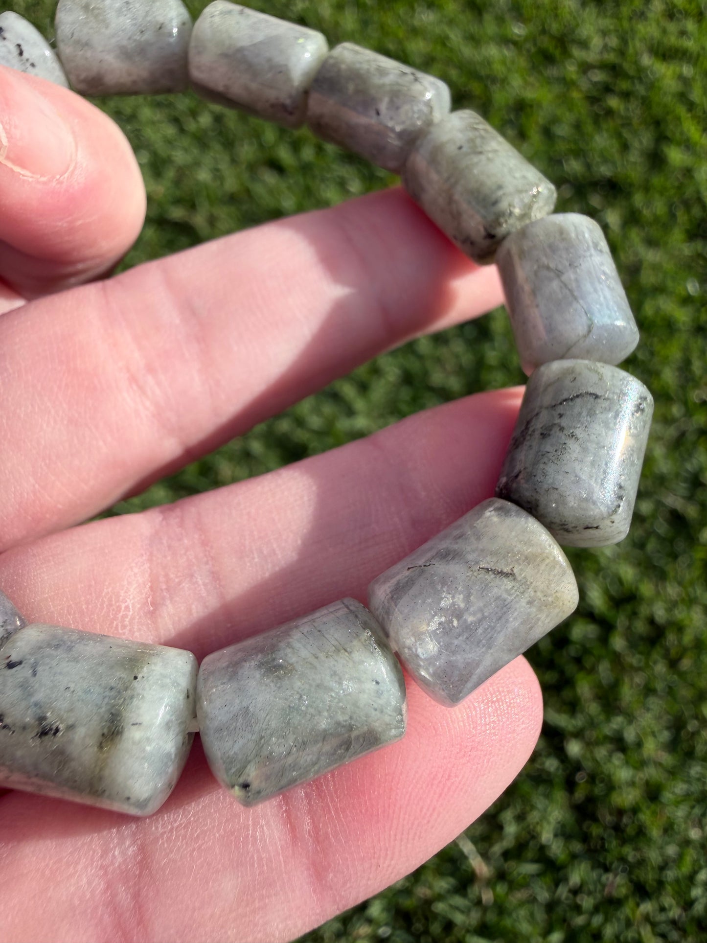 Labradorite Barrel Bead Bracelet