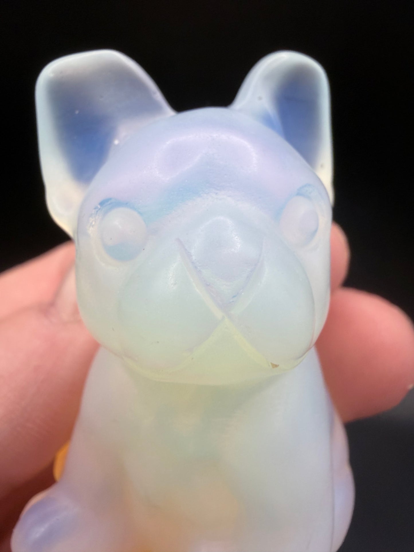 Opalite French Bulldog Carving – 5 cm