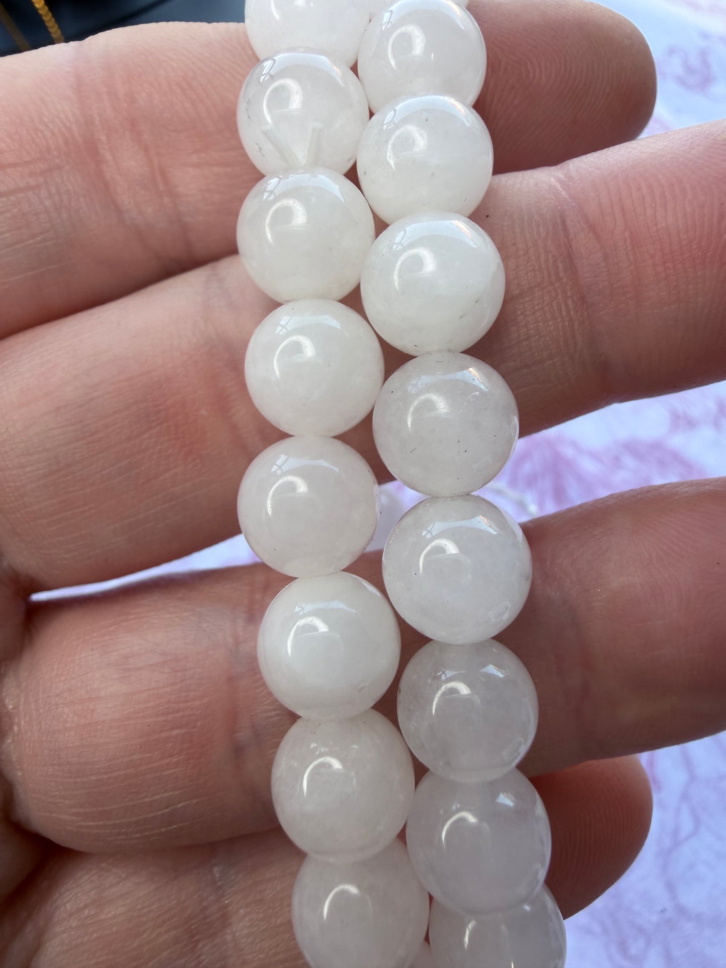 White Jade Bracelet – 8mm (Stretch)