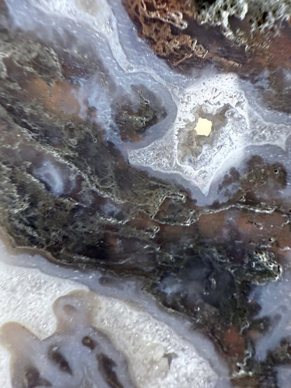 Moss Agate Slab on stand