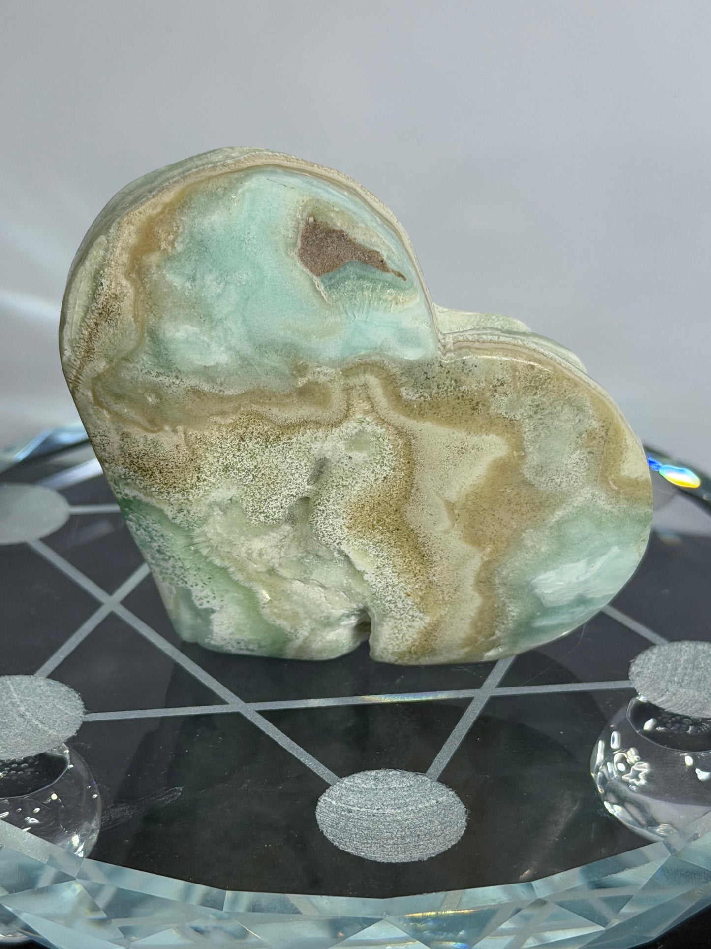 Blue Aragonite Heart – Self Standing A - 6.8cm