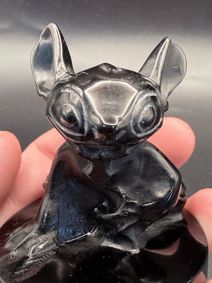 Black Obsidian Stitch Carving – 6.5cm | 131g