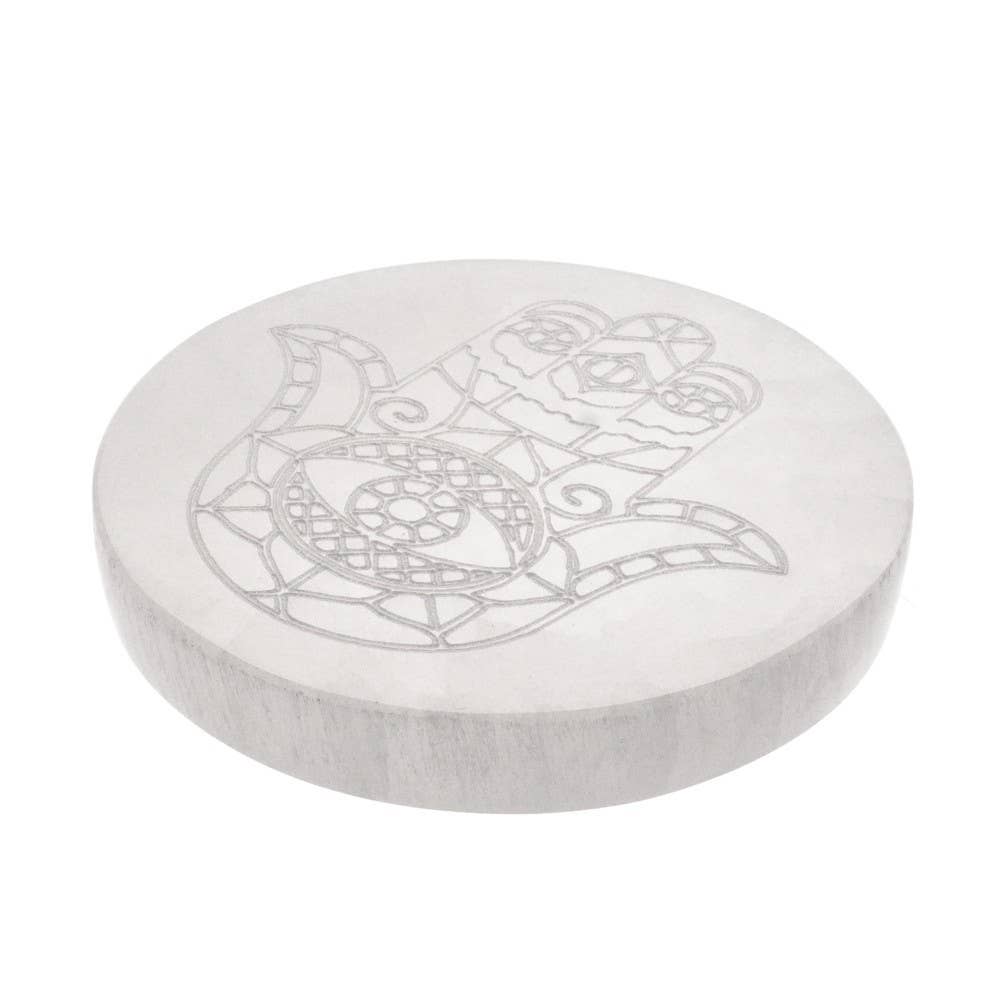 Extra Hand of Fatima Circular Selenite Plate