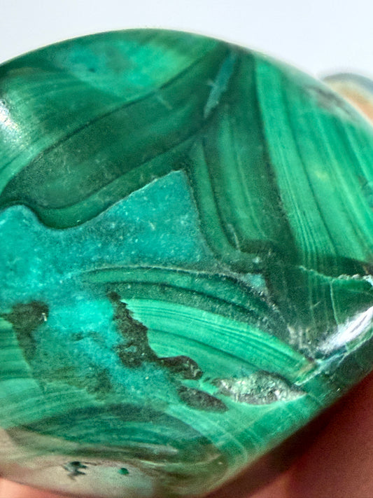 Malachite Polished Tumble – Natural Banded & Orbicular D -