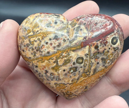 Leopard Skin Jasper Heart 5.7cm D - Crystal wonderland By Lisa