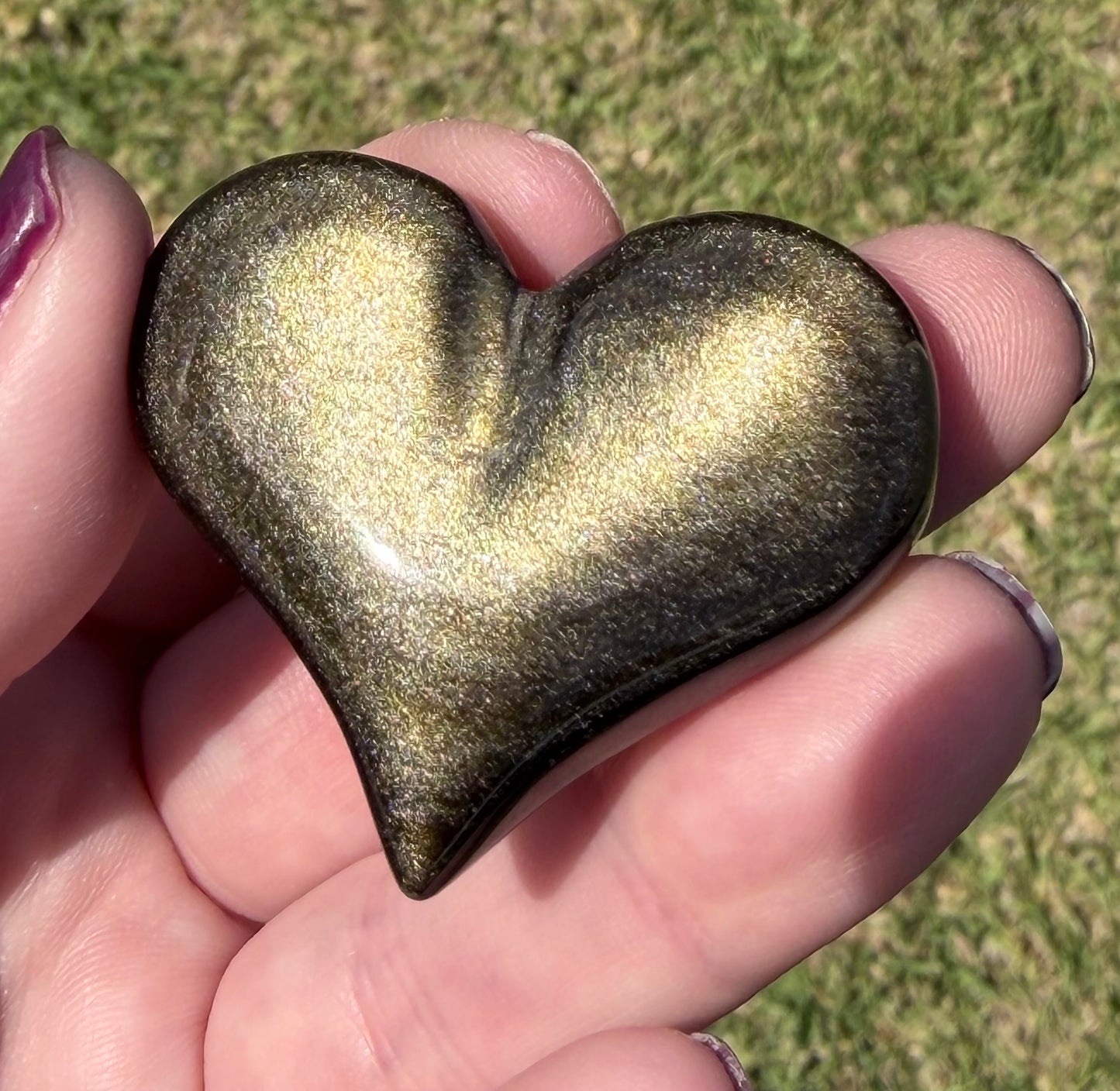 Golden Sheen Obsidian Heart