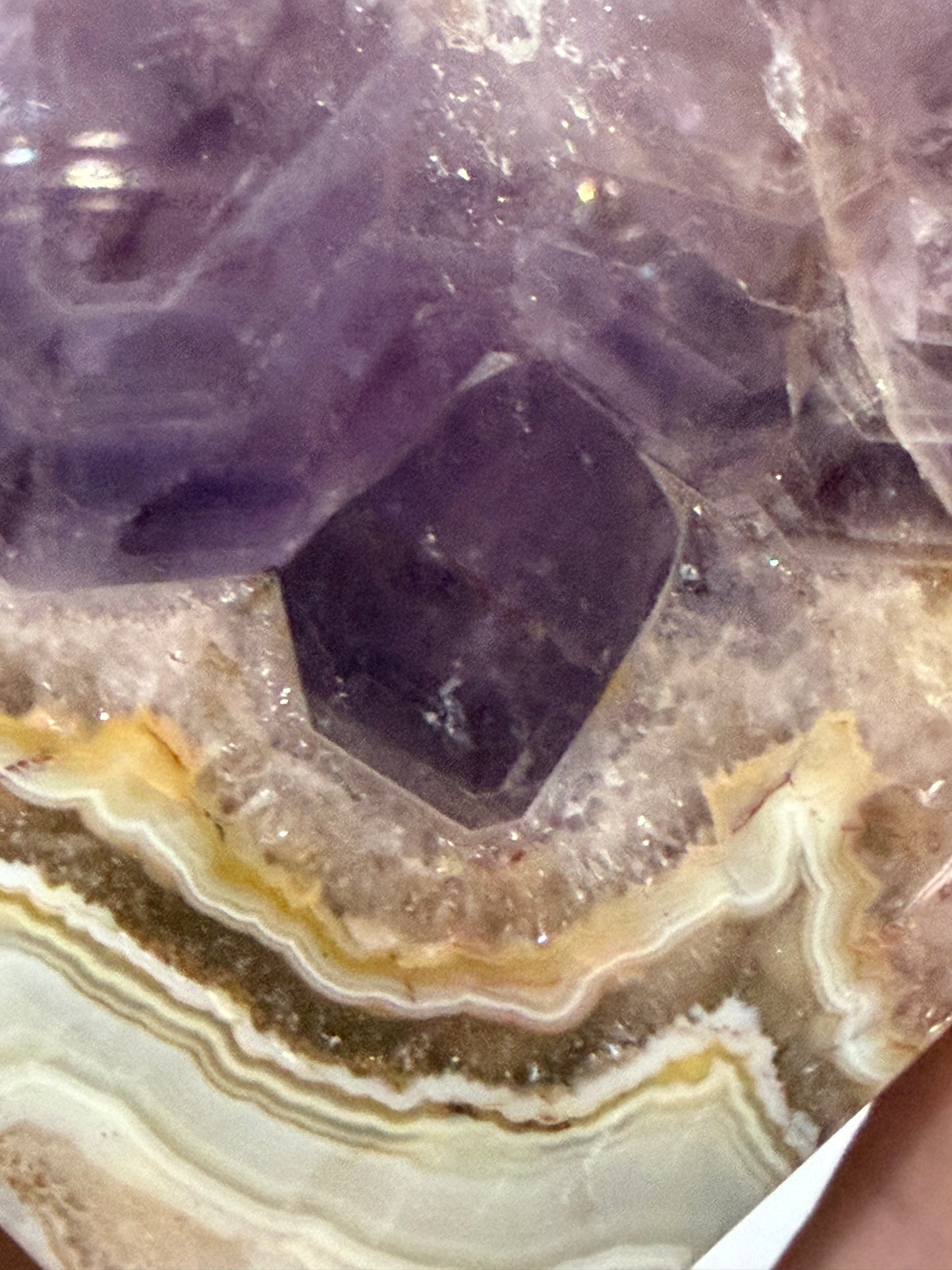 Amethyst & Banded Agate Heart 94g | 6.6 × 6.1 cm | Self-Standing I