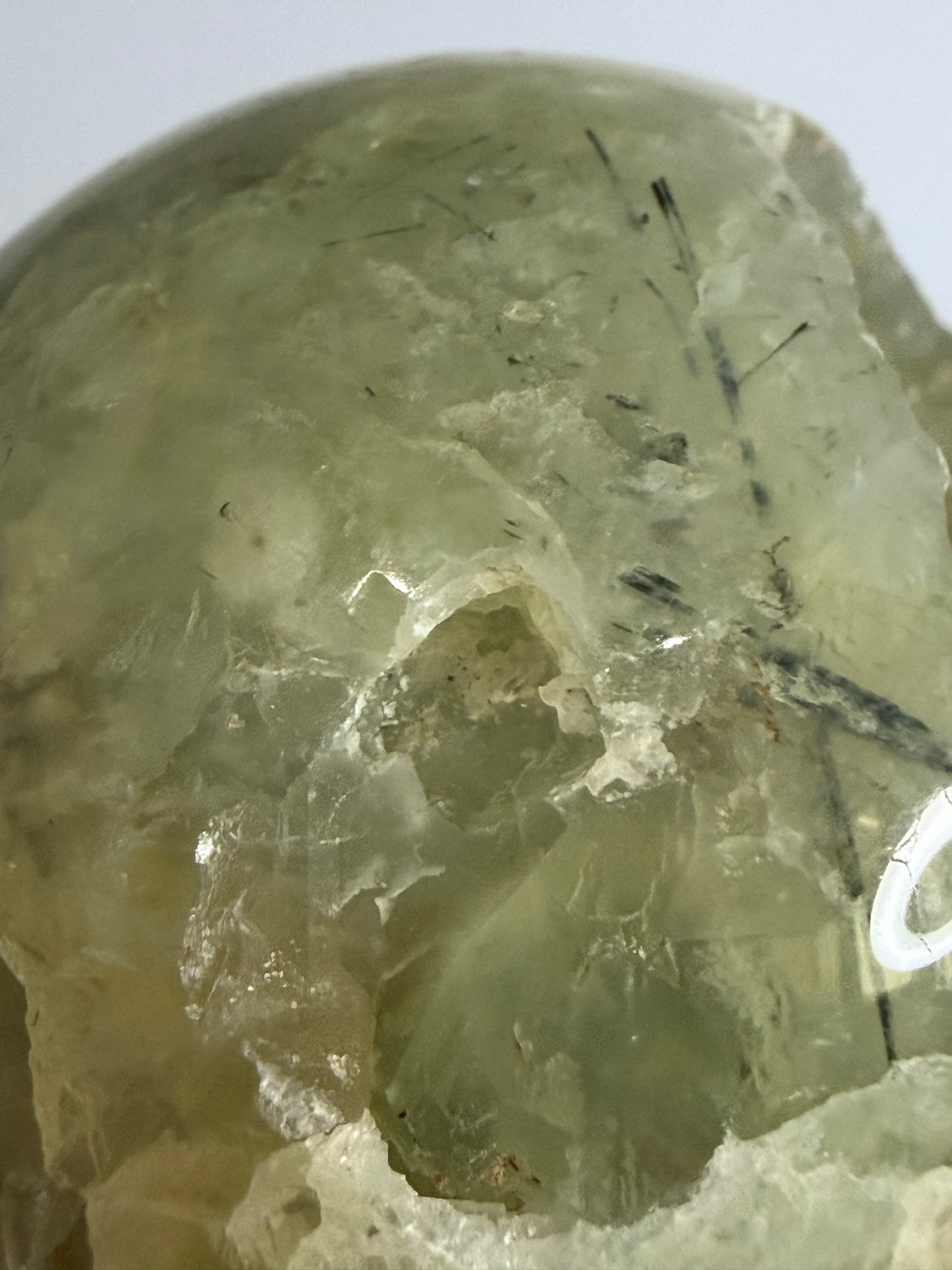 Prehnite with Epidote Inclusion Sphere D - 6cm