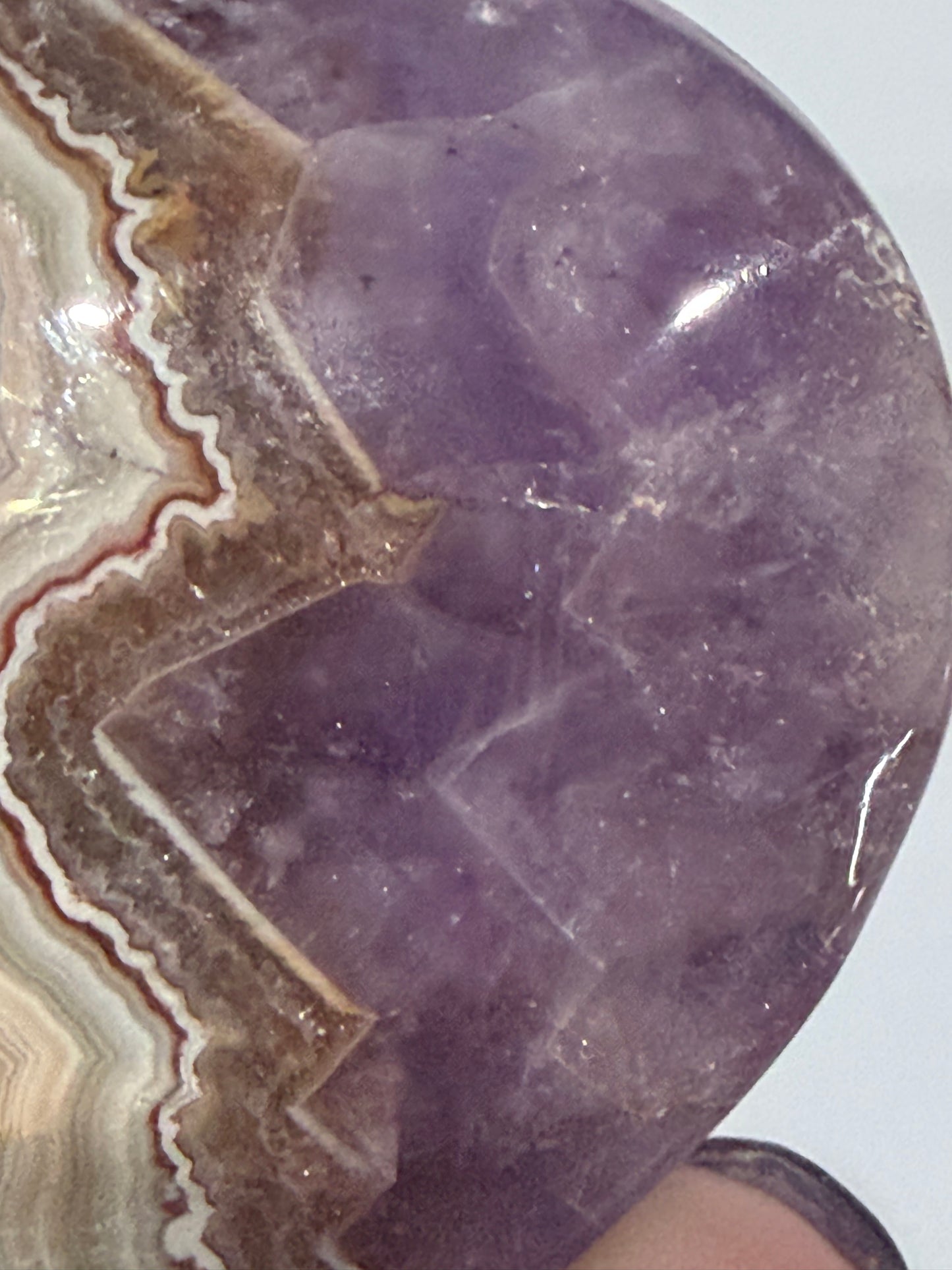 Amethyst & Banded Agate Heart with Acrylic Stand F