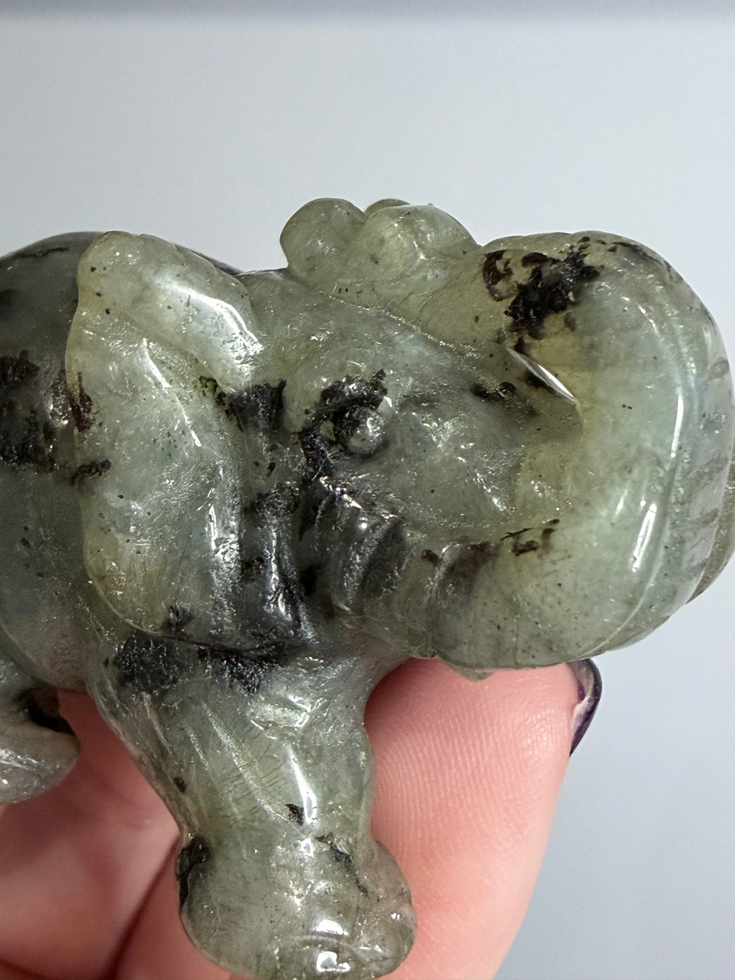 Labradorite Elephant Carving