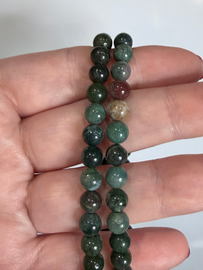 6mm Moss Agate Bracelet – Growth • Balance • New Beginnings