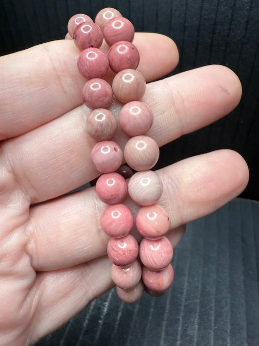 Pink Rhodonite 8mm Bracelet - Crystal wonderland By Lisa