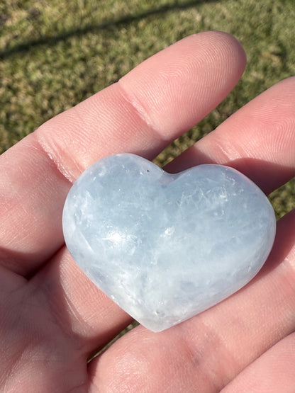 Blue Calcite Heart – 4cm (Intuitively Chosen)