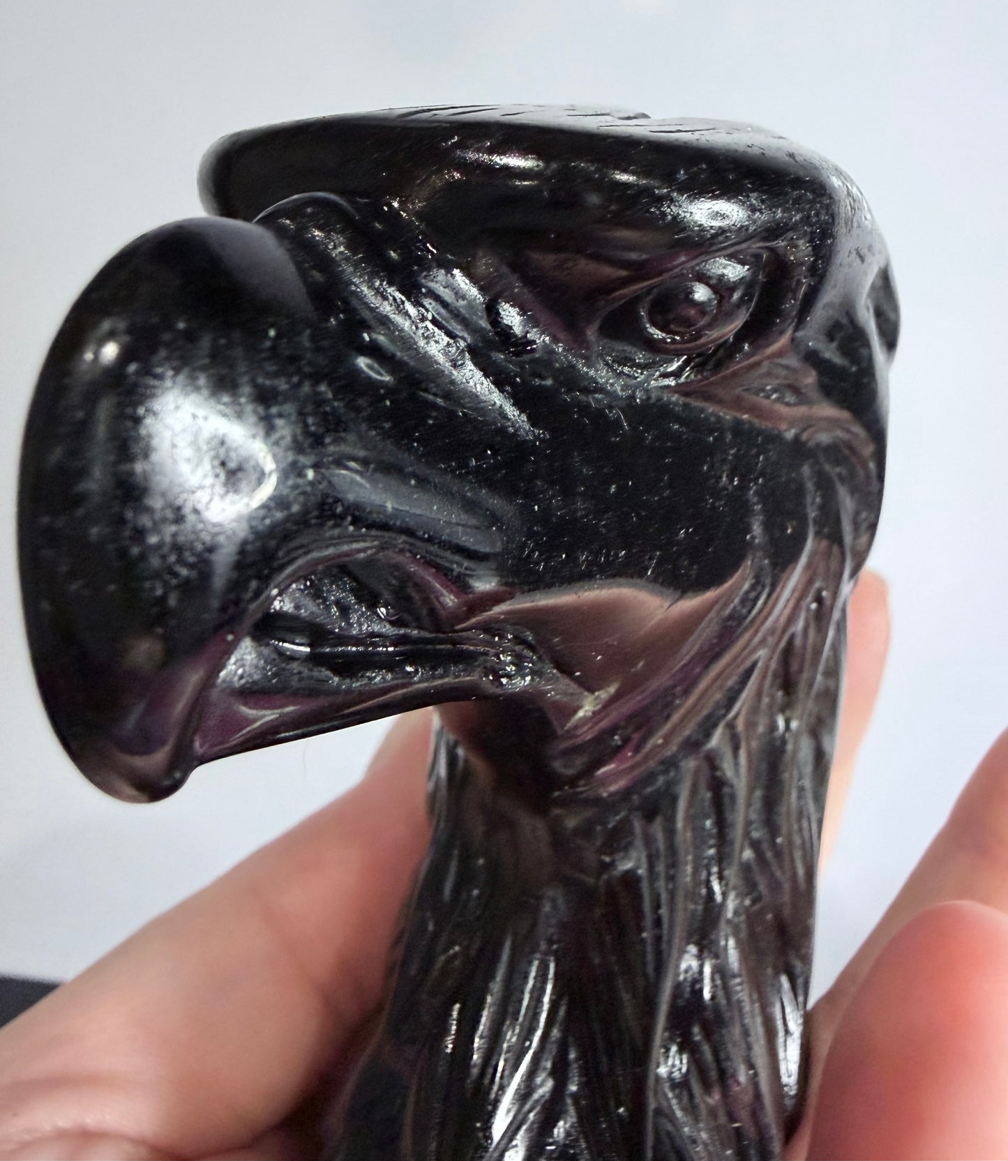Black Obsidian Eagle Carving – 10 × 10 cm | 420 g