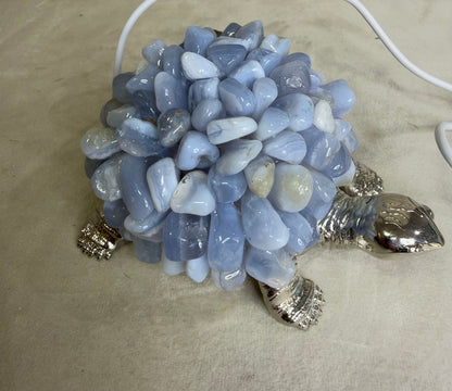Blue Lace Agate Turtle Colour Changing USB Lamp