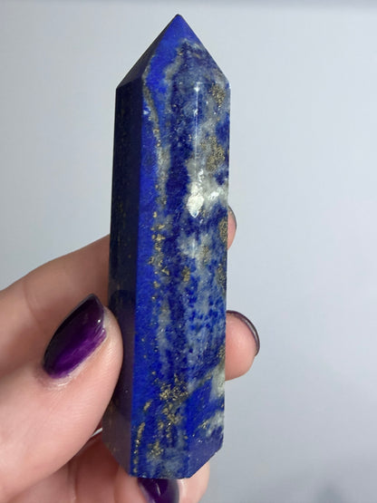 Lapis Lazuli Point | Natural Pyrite Inclusions A