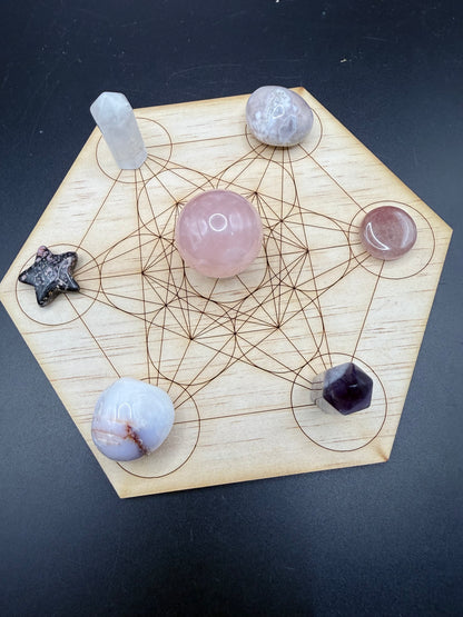 Love & Emotional Healing Crystal Grid Set (15cm)