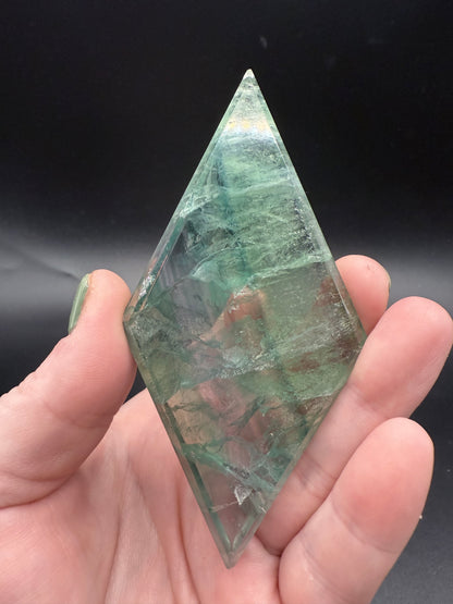 Green Fluorite Rhombus on Zodiac Stand