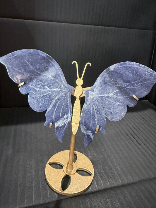 Blue Aventurine Butterfly on stand