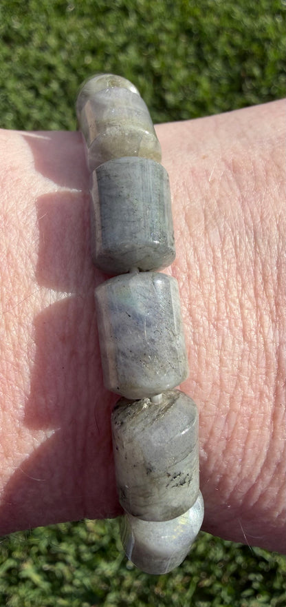 Labradorite Barrel Bead Bracelet