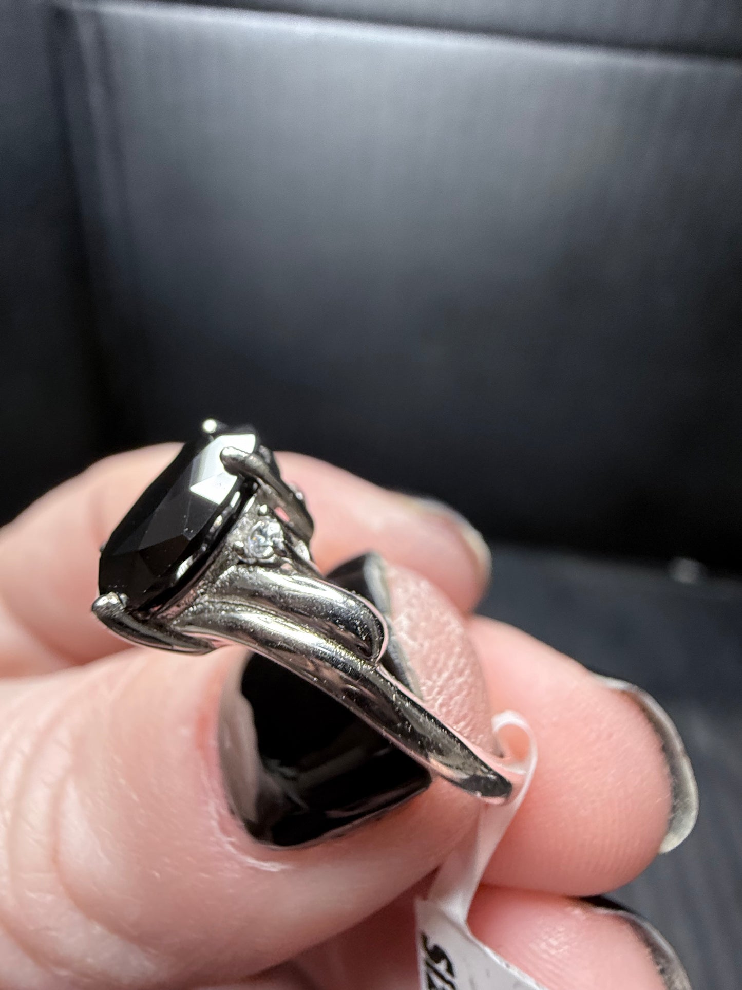 Black Moissonite Diamond Ring